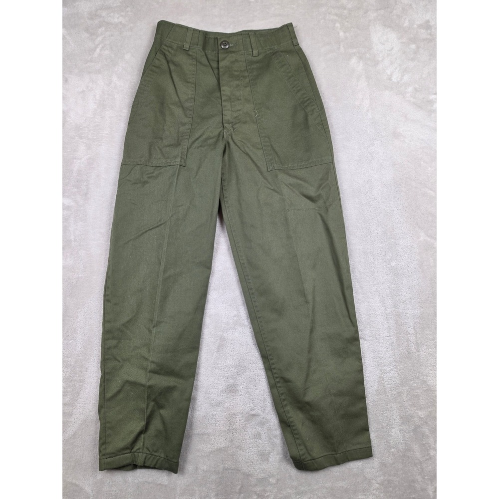Vtg Glen Berry Military‎ Utility Trousers Men 26x29 Fit 25x26 Green OG507 *Read